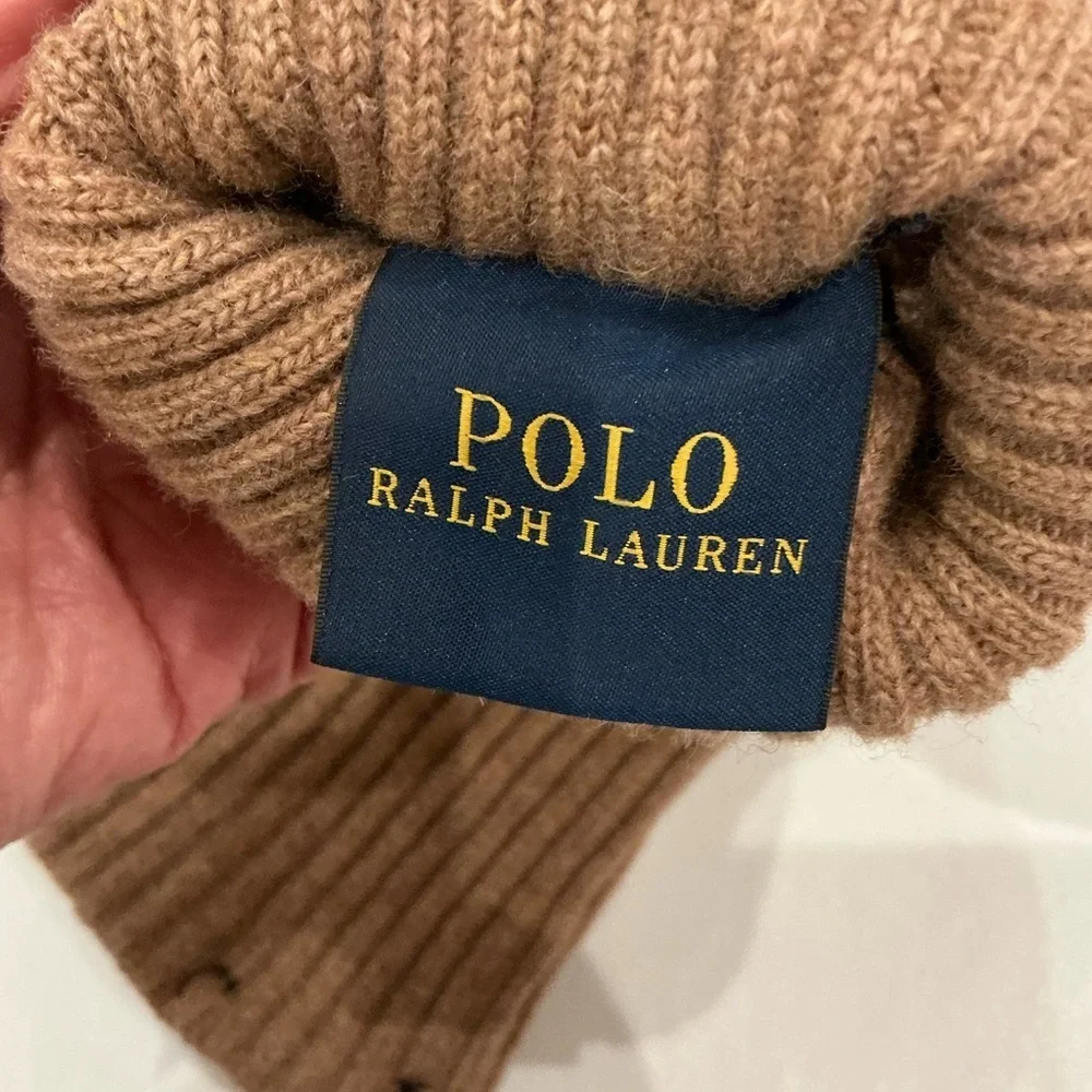 POLO Ralph Lauren Merino Wool Knit  Leather Suede Thinsulate Gloves Size L/XL
